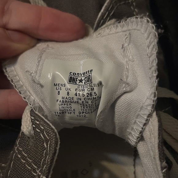 Converse One Star Sneakers – Grey Canvas, Men’s 8 / Women’s 9.5 - Picture 8 of 8